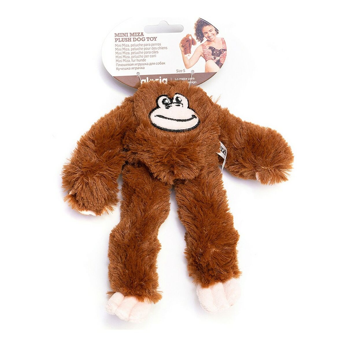 Soft toy for dogs Gloria Mizaru 11 x 44 x 45 cm Monkey Brown - Majpet