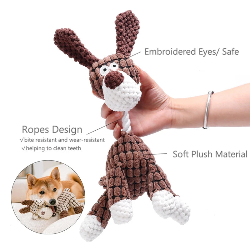 Dinosaur Plush Dog Squeaky Interactive Toys For Small Large Dogs Bite - Majpet