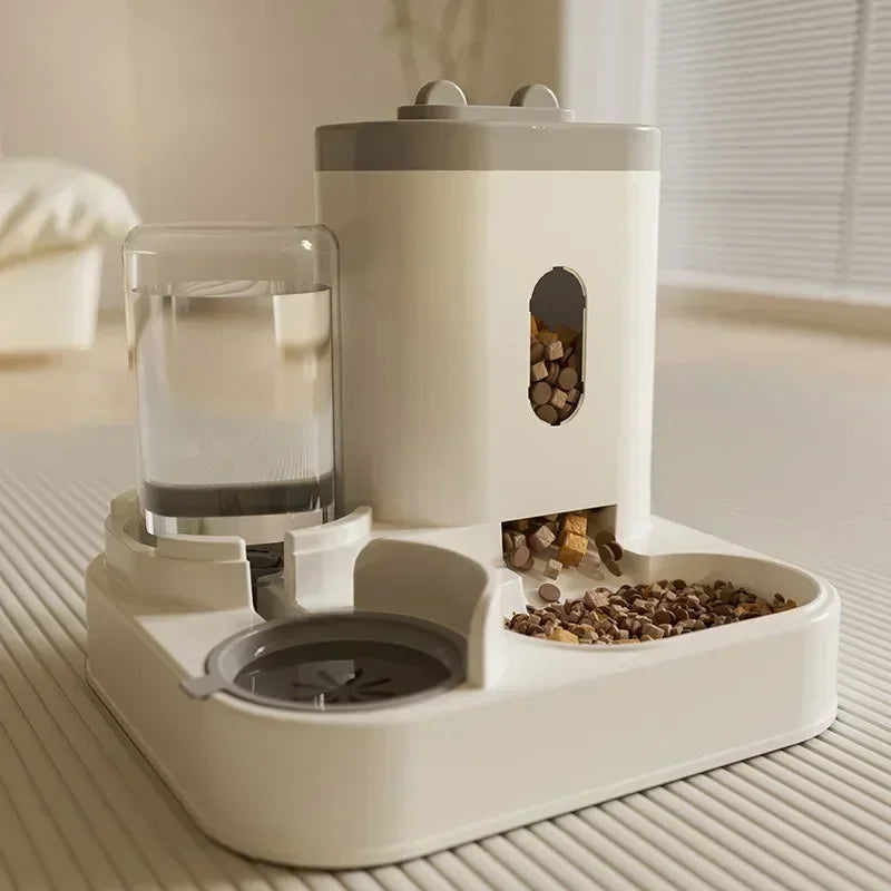Automatic Feeder Cat Dog Food Bowl With Water Fountain Pet Large - Majpet