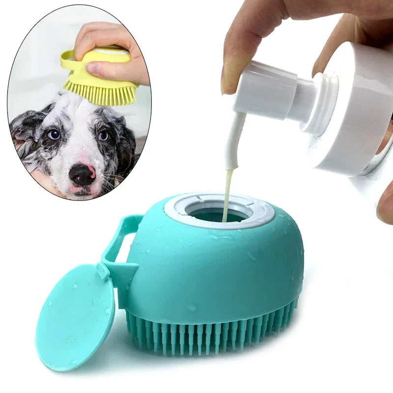 Bathroom Puppy Big Dog Cat Bath Massage Gloves Brush Soft Safety - Majpet