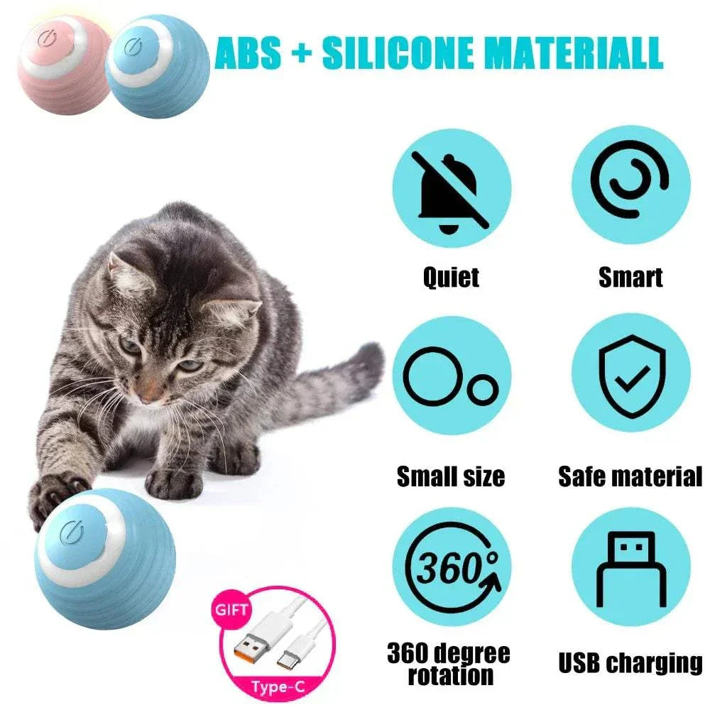Interactive Cat Toy Ball 360° Automatic Rotating Rolling Ball - Majpet
