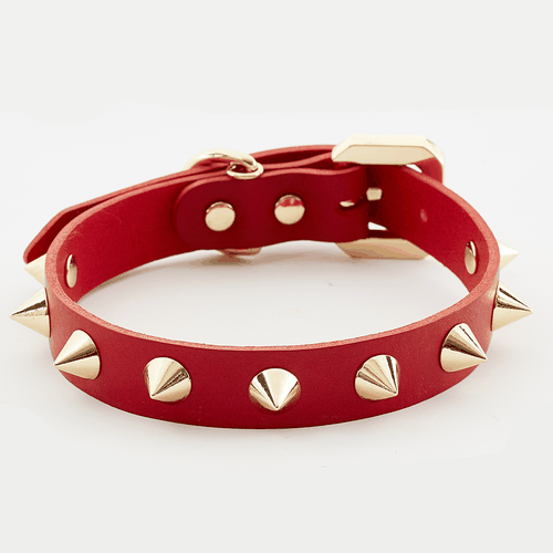 Golden Spike Red Collar - Majpet