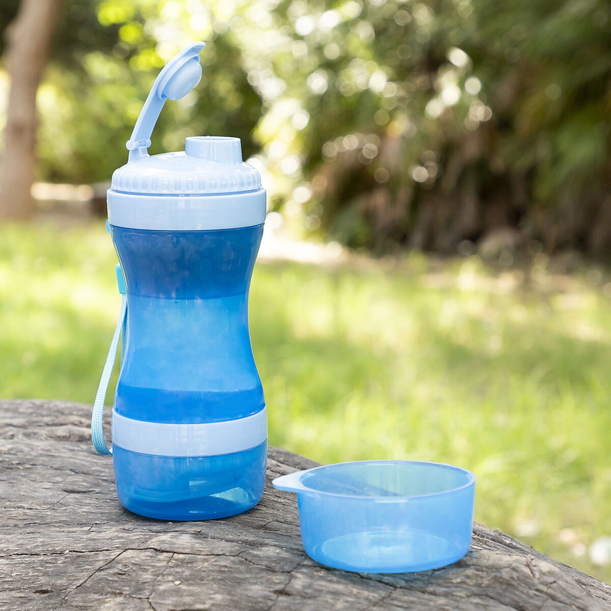 2-in-1 bottle with water and food containers for pets Pettap - Majpet