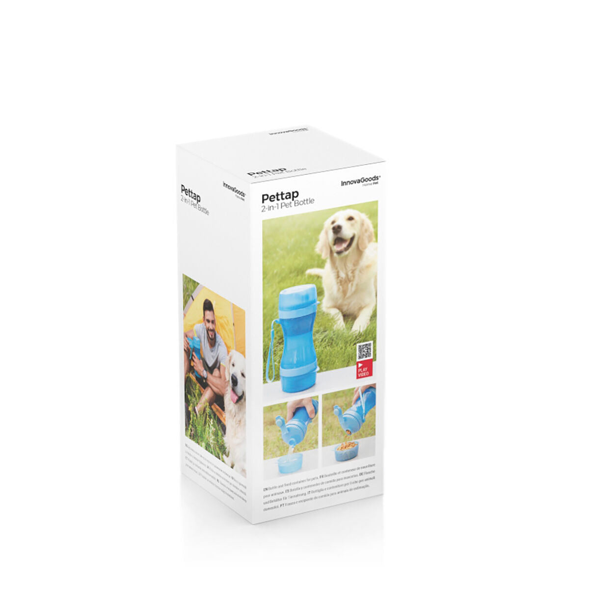 2-in-1 bottle with water and food containers for pets Pettap - Majpet