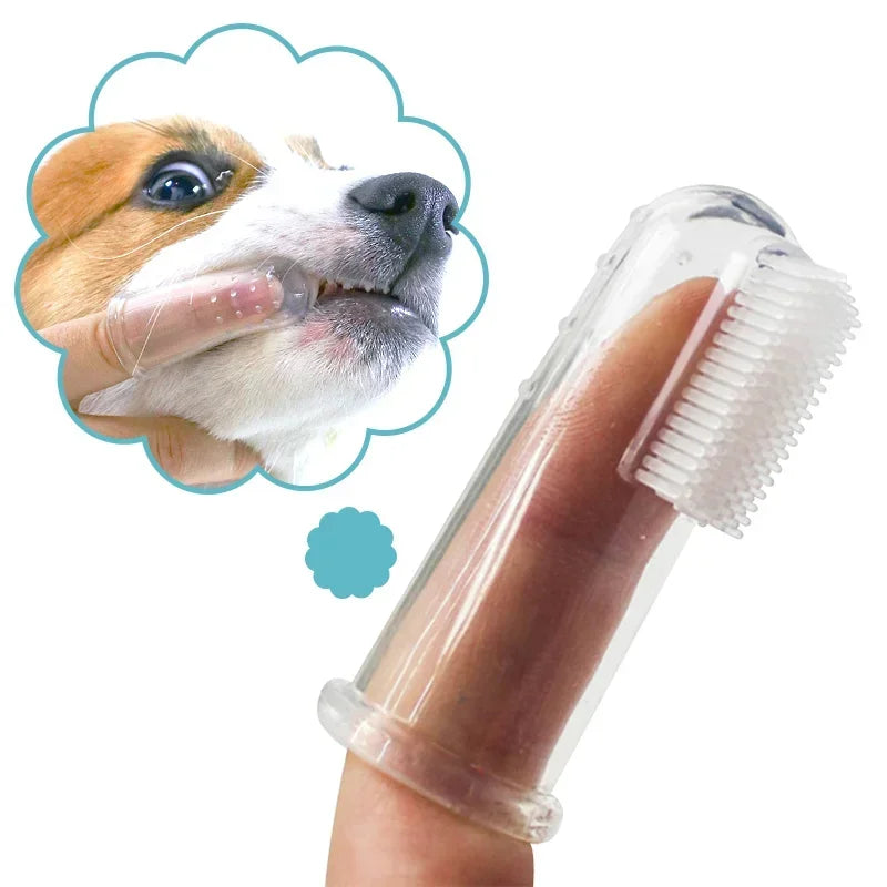 Super Soft Pet Finger Toothbrush Teddy Dog Brush Bad Breath Tartar - Majpet