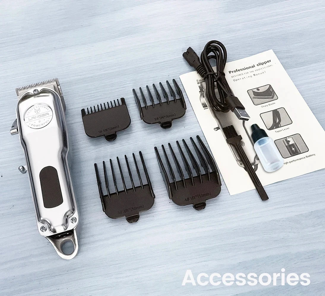 Professional Dog Hair Clipper All Metal Rechargeable Pet Trimmer Cat - Majpet