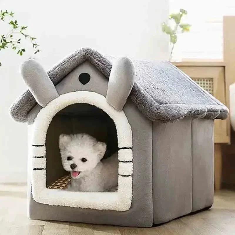 Indoor Warm Dog House Soft Pet Bed Tent House Dog Kennel Cat Bed with - Majpet