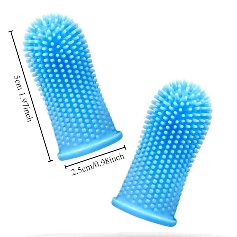 Dog Super Soft  pet Finger Toothbrush Teeth Cleaning Breath Care - Majpet