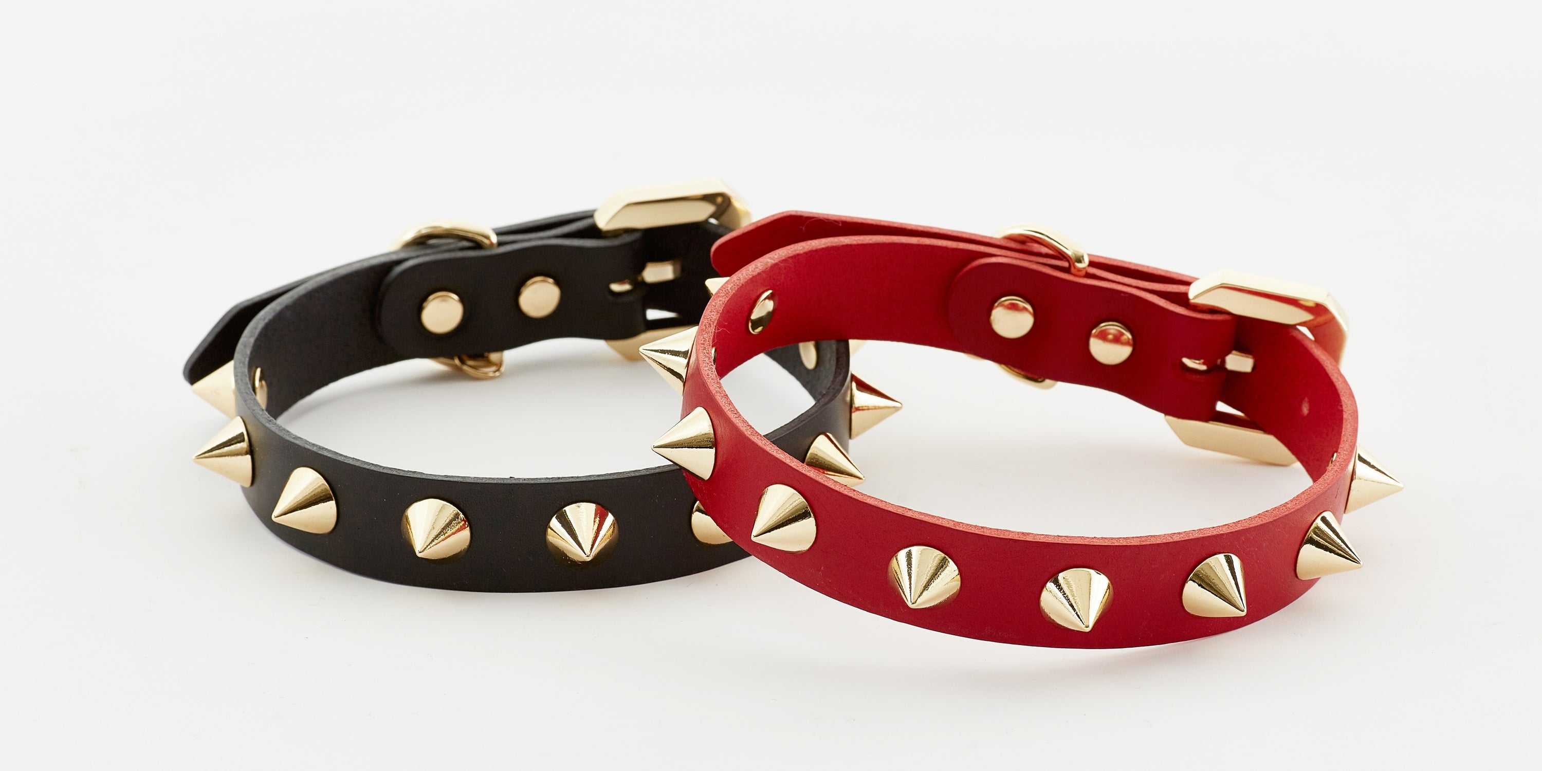 Golden Spike Red Collar - Majpet